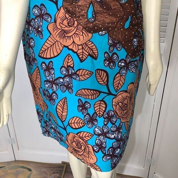 Vintage Bold Floral Mod Dress With Appliqué Size Medium - Picture 7 of 15